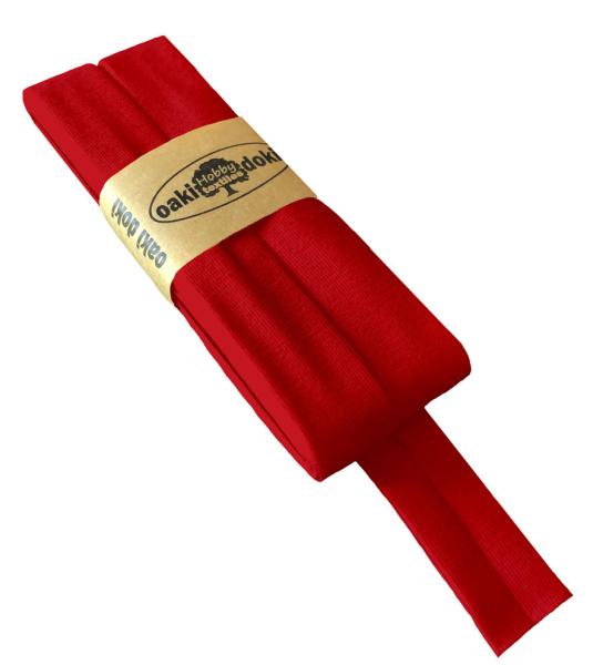 Oaki Doki Jersey Schrägband gefalzt 3m Coupon Rot